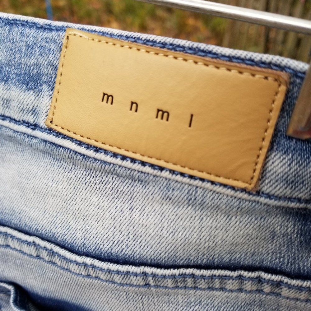 Mnml  Mens Jeans Paint 34 Skinny Pants Destroyed - Picture 5 of 10